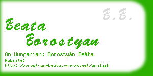 beata borostyan business card